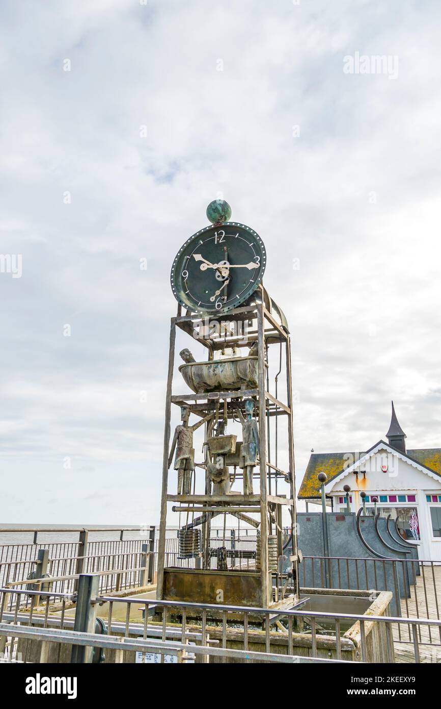 Water clock on Southwold pier Suffolk 2022 Stock Photo Alamy