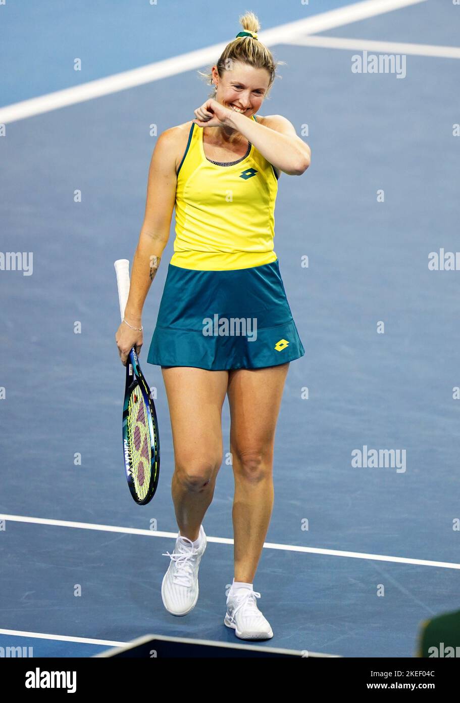 Australia's Storm Sanders after beating Great Britain's Heather Watson