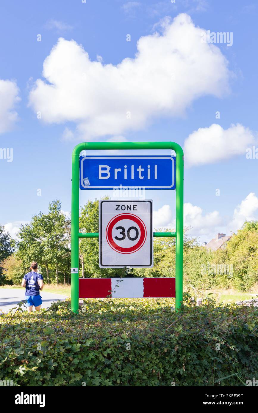 Briltil, The Netherlands - September 25, 2022: Place name sign Briltil, municipality Westerkwartier in Groningen province in the Netherlands Stock Photo
