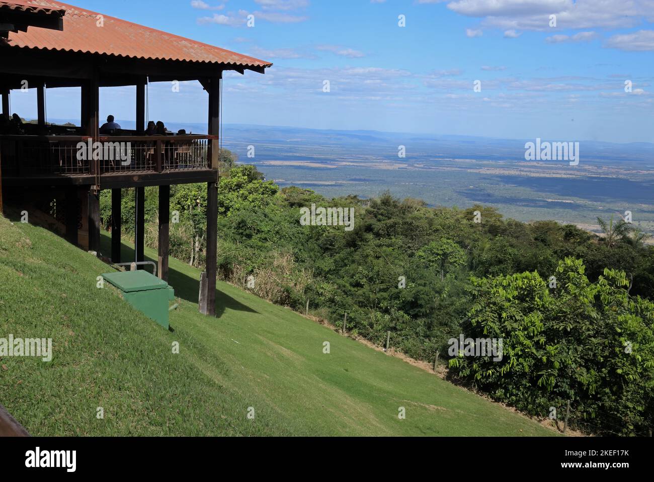 view from escarpment over the plain  Chapada, Brazil.                July Stock Photo