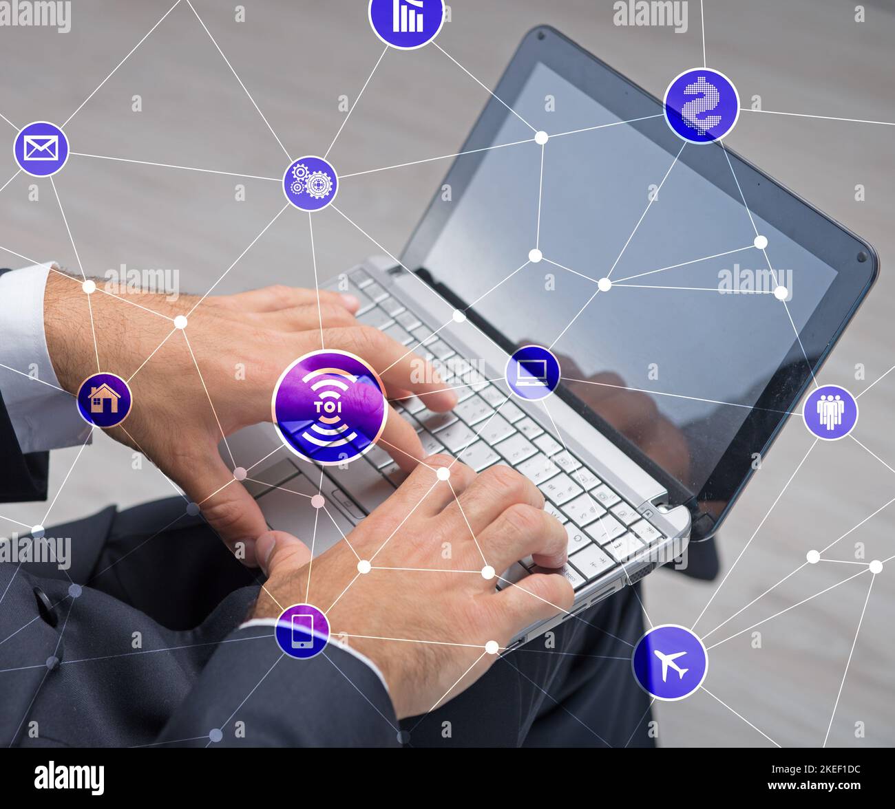 The internet of things concept with businessman Stock Photo - Alamy