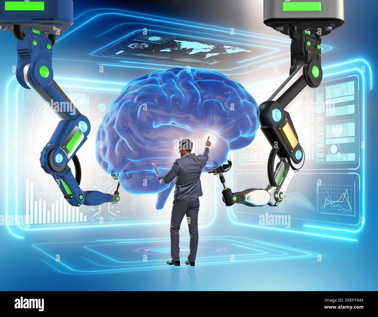 The artificial intelligence concept with businessman Stock Photo - Alamy