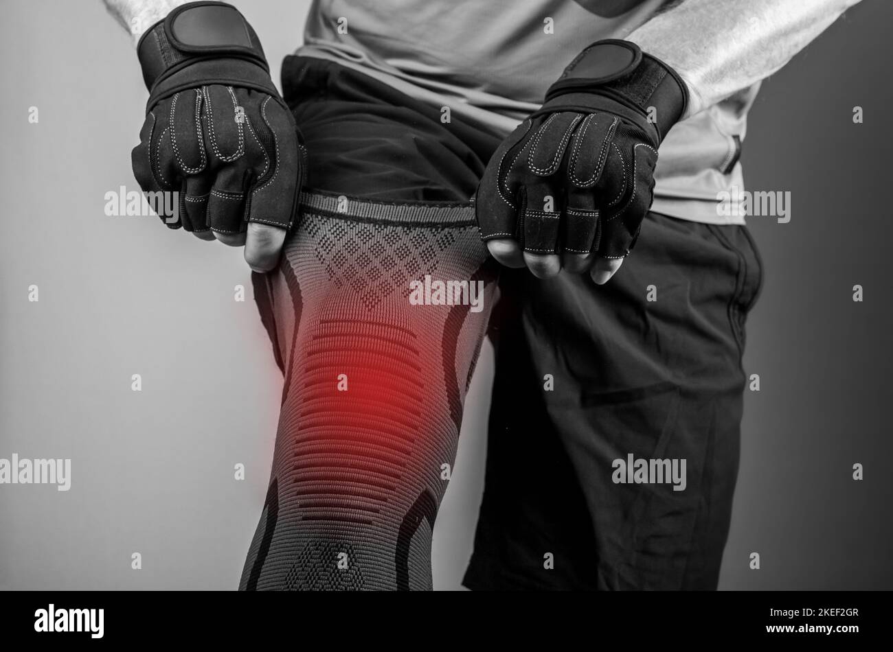 Knee bandage, elastic support brace for compression during gym workout