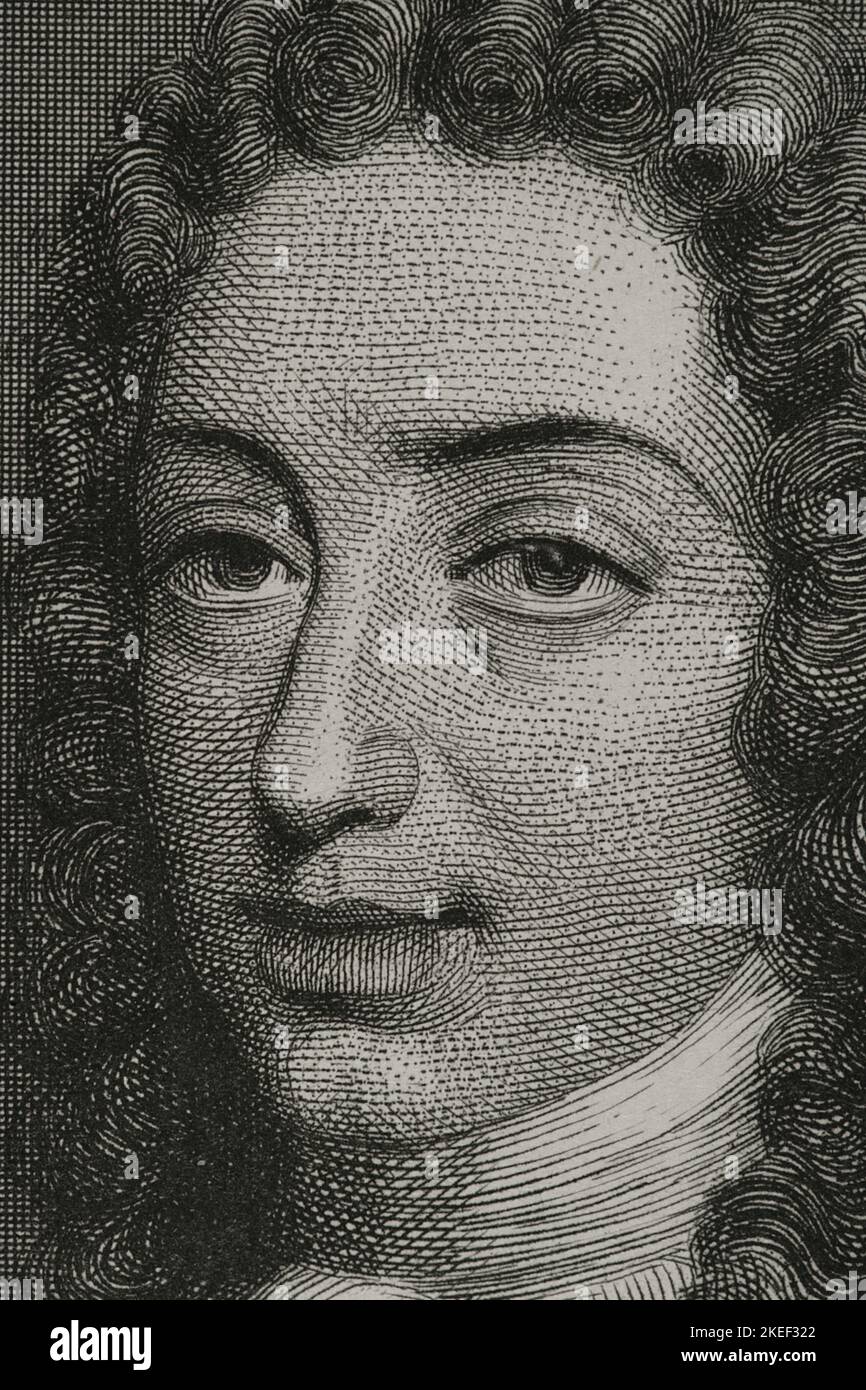 Charles VI (1685-1740). Holy Roman Emperor (1711-1740). Portrait. Pretender to the throne of Spain as Charles III. Engraving by Geoffroy. Detail. 'Historia Universal', by César Cantú. Volume VI. 1857. Author: Charles Geoffroy (1819-1882). French engraver. Stock Photo