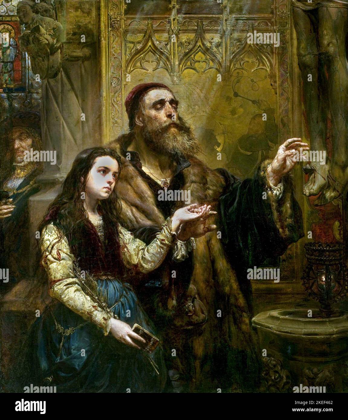 Jan Matejko, Blind Veit Stoss with Granddaughter, 1865, Oil on canvas, National Museum in Warsaw, Poland. Stock Photo