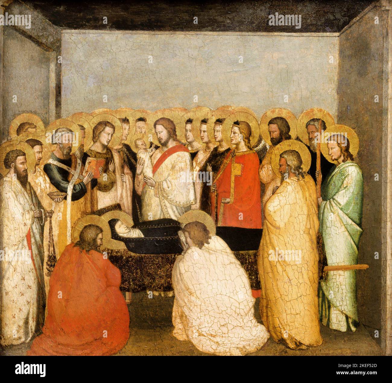 Maso di Banco; Dormition of the Virgin; Circa 1335; Tempera on Panel; Conde Museum, Chantilly, France. Stock Photo