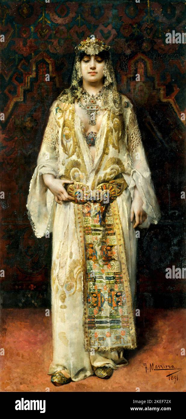Francesc Masriera, In the Presence of the Lord, 1891, Oil on canvas, Museu Nacional d'Art de Catalunya, Barcelona, Spain. Stock Photo