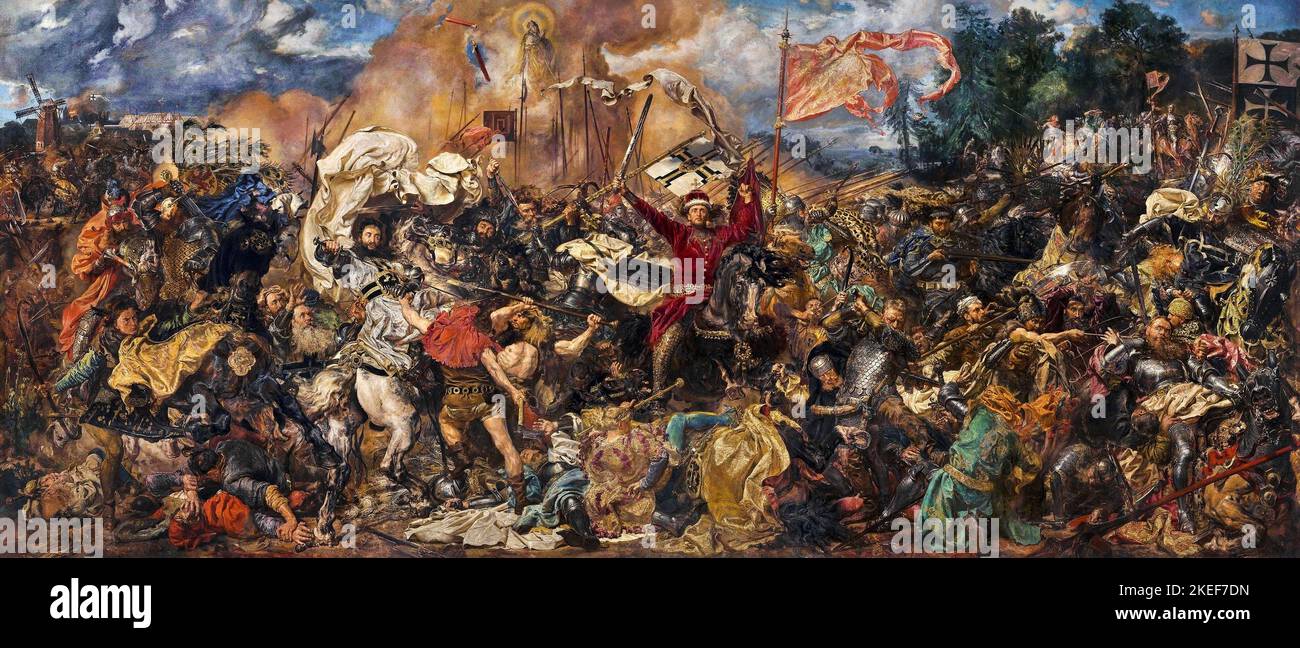 Jan Matejko, The Battle of Grunwald, 1878, Oil on canvas, National Museum in Warsaw, Poland. Stock Photo