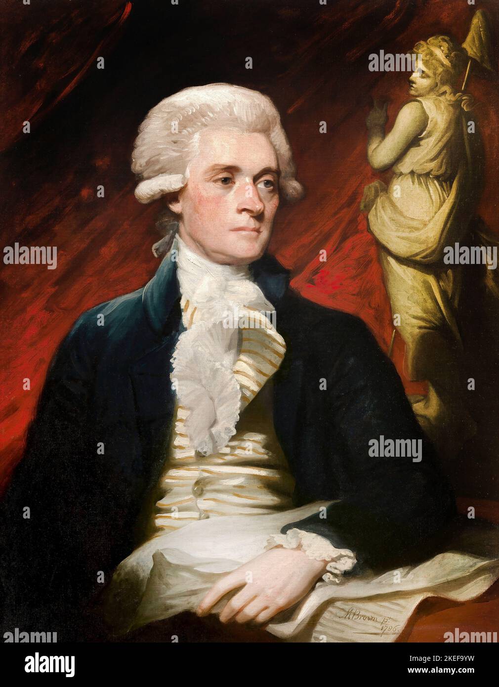 Mather Brown, Thomas Jefferson 1786 Oil on canvas,  National Portrait Gallery, Washington, USA Stock Photo