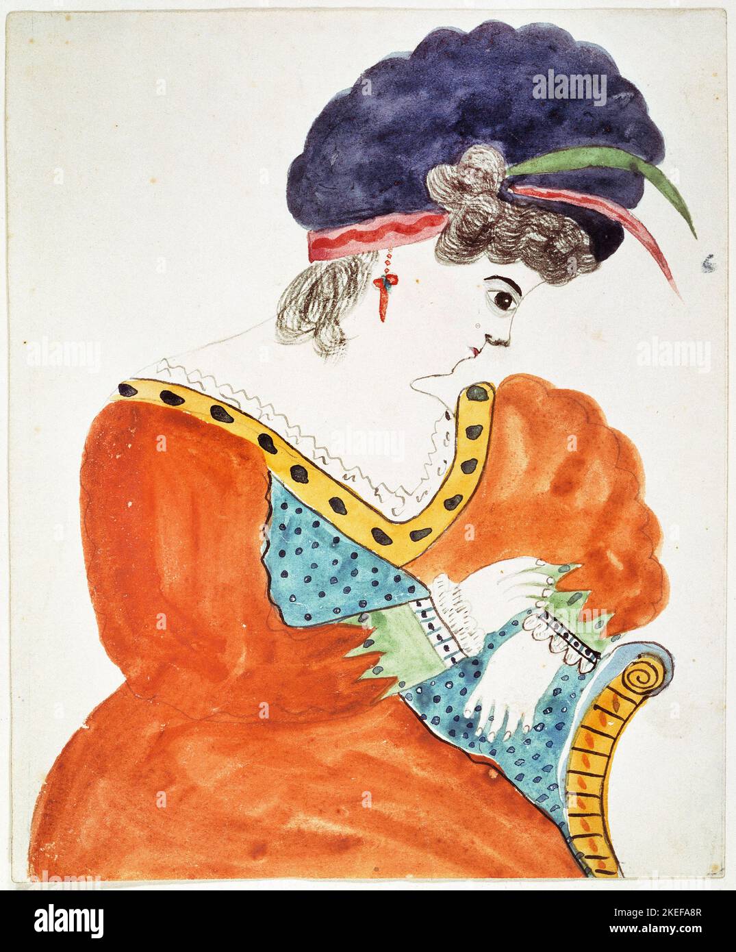 Mary Ann Willson, Young Woman Wearing a Turban, Circa 1800-1825, Watercolor, Museum of Fine Arts Boston, USA Stock Photo