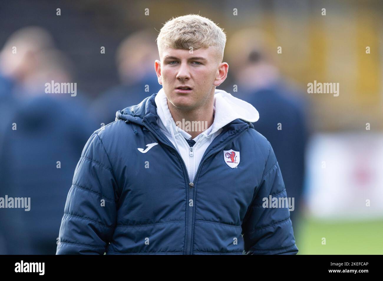 Dundee, Scotland, UK. Dundee, Scotland, UK. 12th Nov 2022. 12th November 2022; Dens Park, Dundee, Scotland: Scottish Championship football, Dundee versus Raith Rovers; Quinn Coulson of Raith Rovers inspects the pitch before the match Credit: Action Plus Sports Images/Alamy Live News Credit: Action Plus Sports Images/Alamy Live News Stock Photo