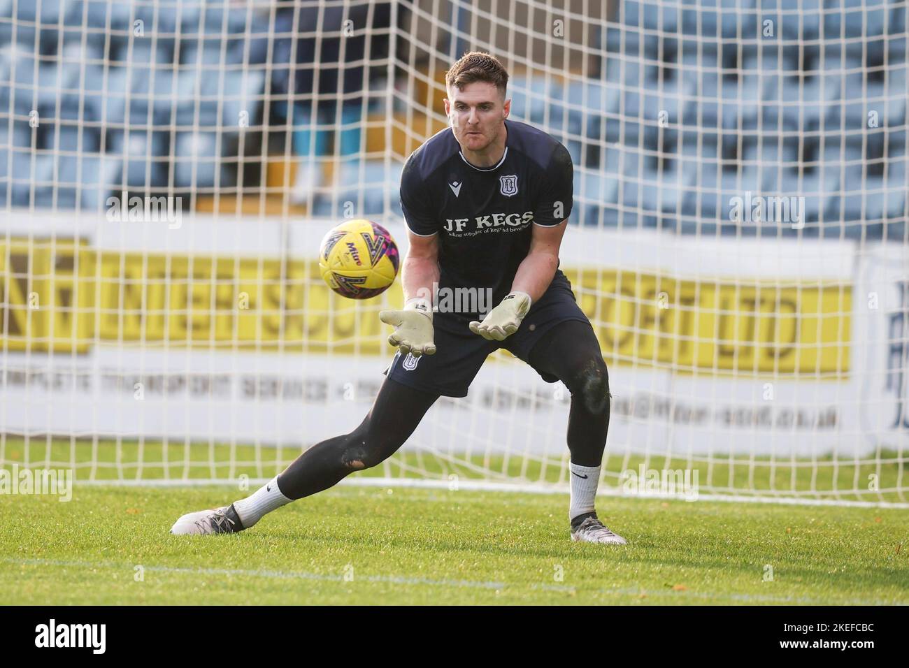 Dundee, Scotland, UK. Dundee, Scotland, UK. 12th Nov 2022. 12th November 2022; Dens Park, Dundee, Scotland: Scottish Championship football, Dundee versus Raith Rovers; Dundee goalkeeper Ian Lawlor during the warm up before the match Credit: Action Plus Sports Images/Alamy Live News Credit: Action Plus Sports Images/Alamy Live News Stock Photo