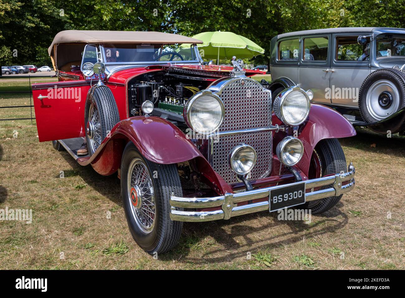 1930 Packard 745 Deluxe Eight ‘BS 9300’ on display at the American Auto Club Rally of the Giants, held at Blenheim Palace on the 10th July 2022 Stock Photo