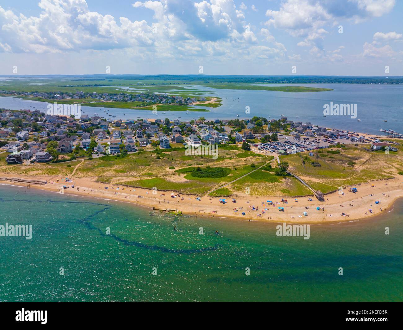 Plum Island Beach aerial view at the northern most point of Plum Island