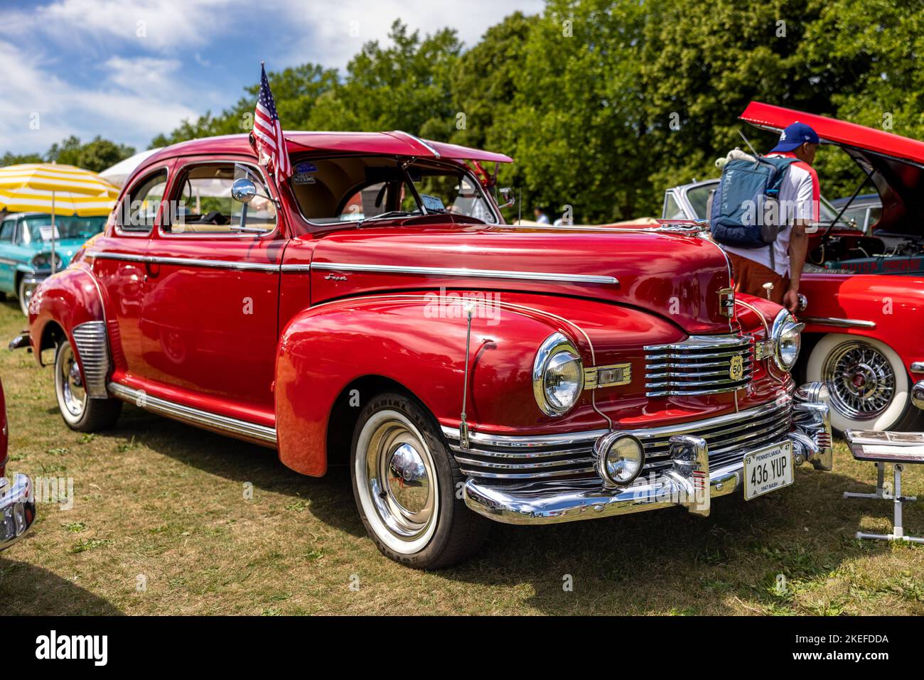 1947 Nash Ambassador ‘436YUP’ on display at the American Auto Club Rally of the Giants, held at Blenheim Palace on the 10th July 2022 Stock Photo