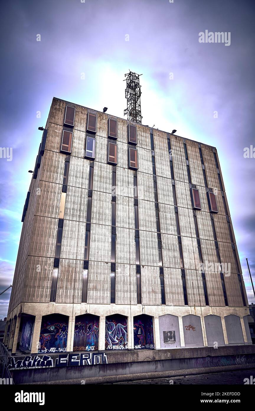 The former Blackpool central police station awaiting demolition to make way for a £300 million leisure development Stock Photo