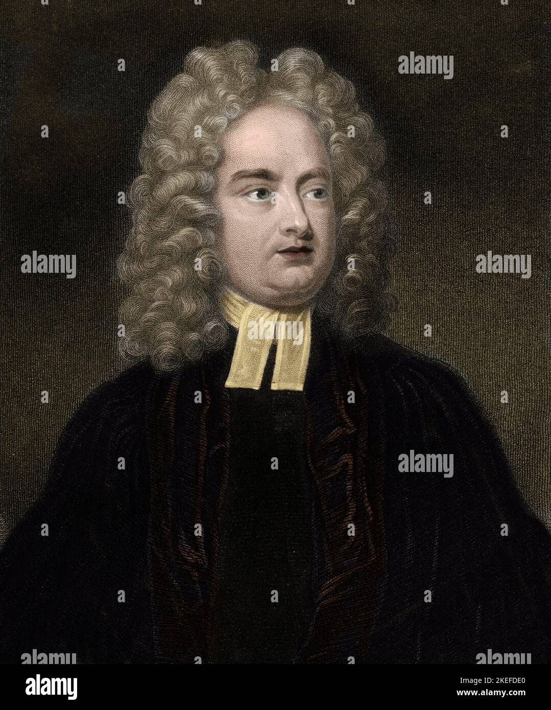 Portrait of Jonathan Swift (1667-1745) - engraving Stock Photo