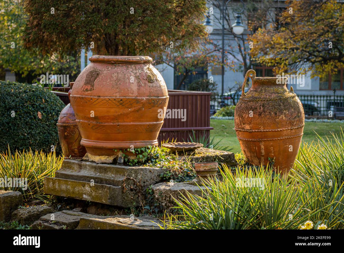 The jars at Cismigiu Park - Bucharest, Romania Stock Photo