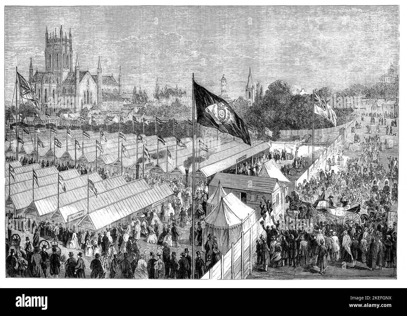 The arrival of the Lord Lieutenant at the National Cattle Show in Kilkenny City  in the summer of 1665 in Ireland. Stock Photo