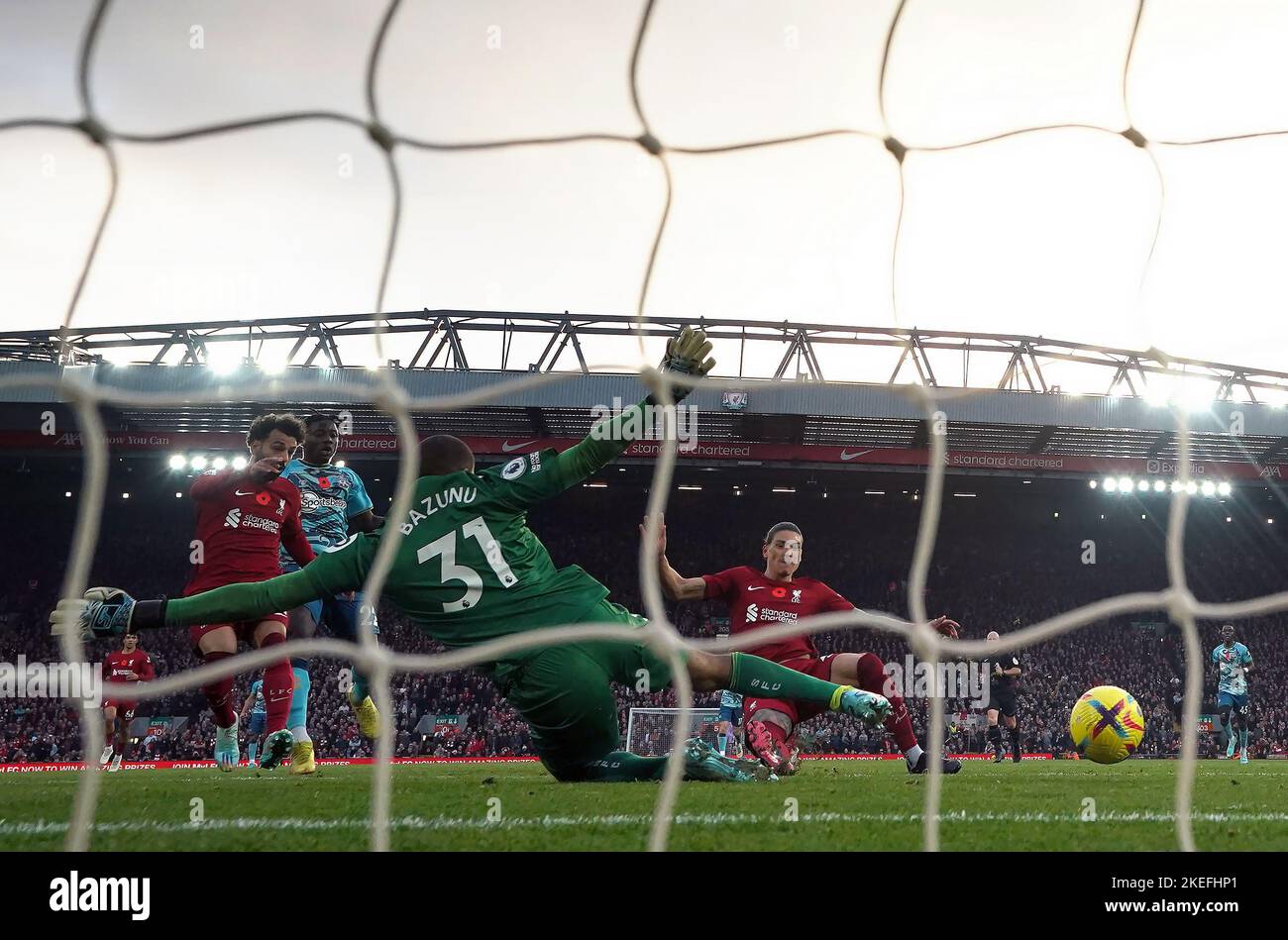 Liverpool's Darwin Nunez scores their side's third goal of the game
