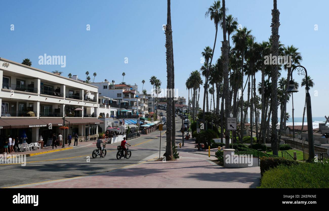 Avenida Victoria street near the San Clemente Pier and beach in Orange