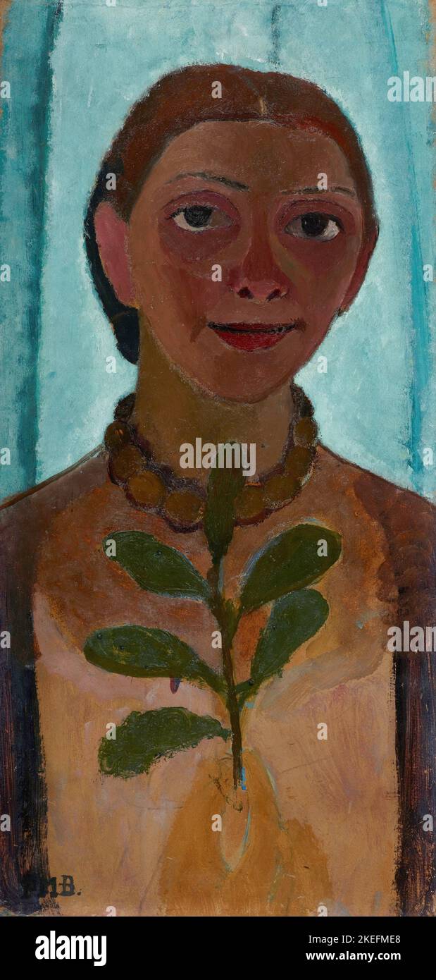 Paula Modersohn-Becker - Self-Portrait with Camellia Branch - c1907 Stock Photo