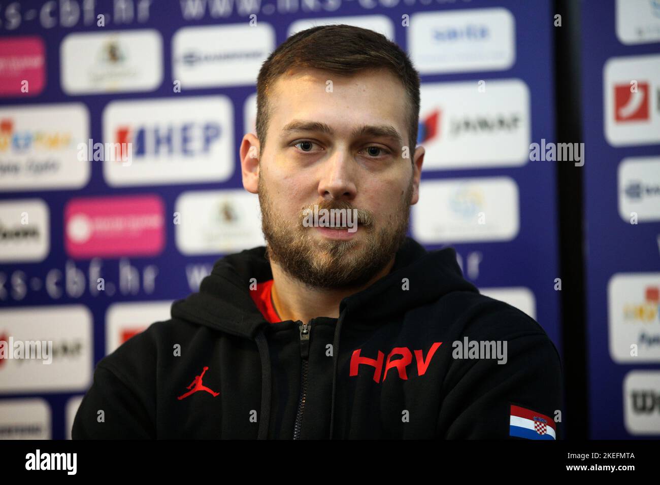 Basketball player Borna Kapusta during the media conferences of the