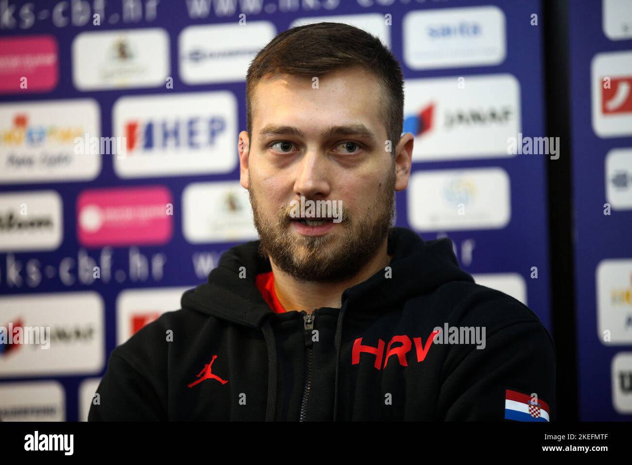 Basketball player Borna Kapusta during the media conferences of the
