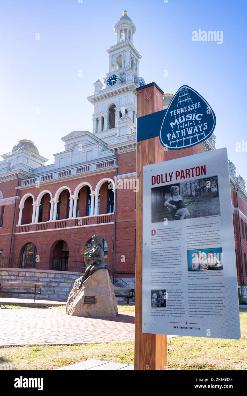 Sevierville, Tennessee October 27, 2022 View of historic downtown