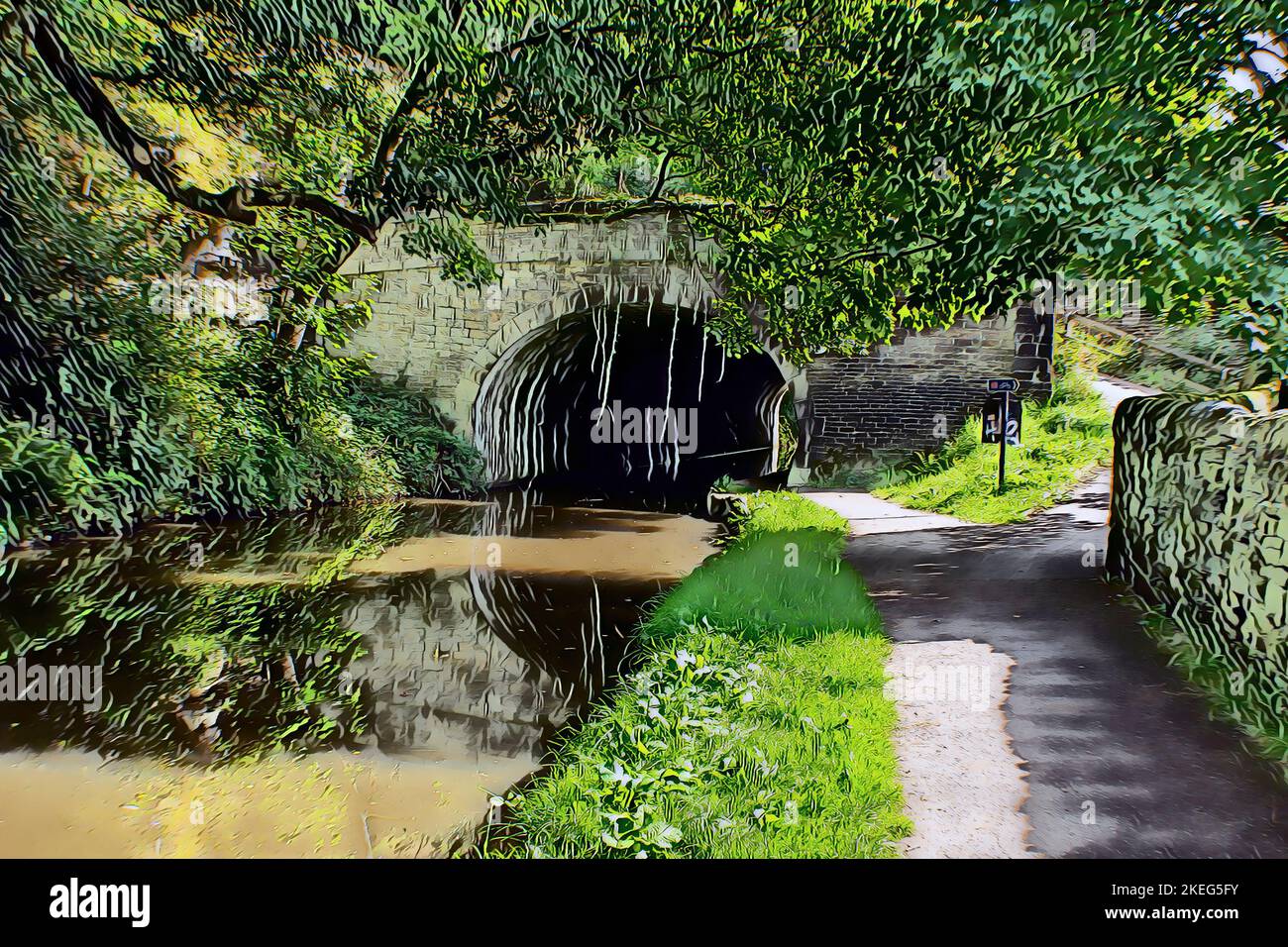 Hollins Tunnel on the Rochdale Canal Stock Photo