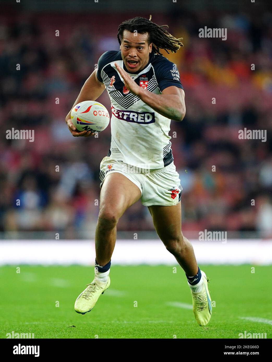 England's Dominc Youngs during the Rugby League World Cup semi-final match at the Emirates Stadium, London. Picture date: Saturday November 12, 2022. Stock Photo