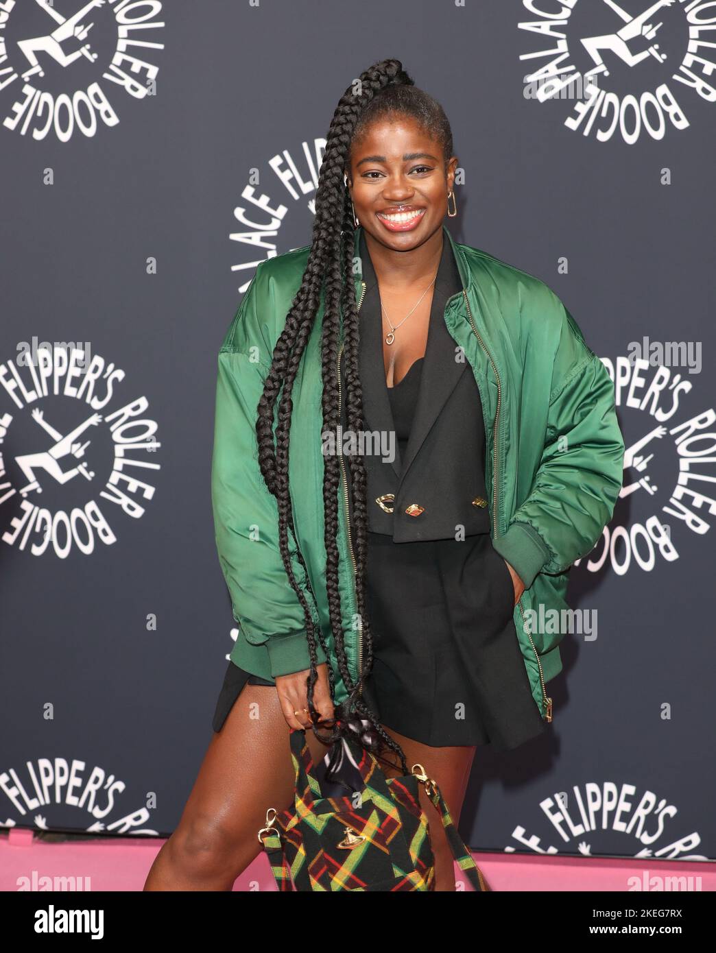 Clara Amfo attends the Opening of Flipper's Roller Boogie Palace in ...
