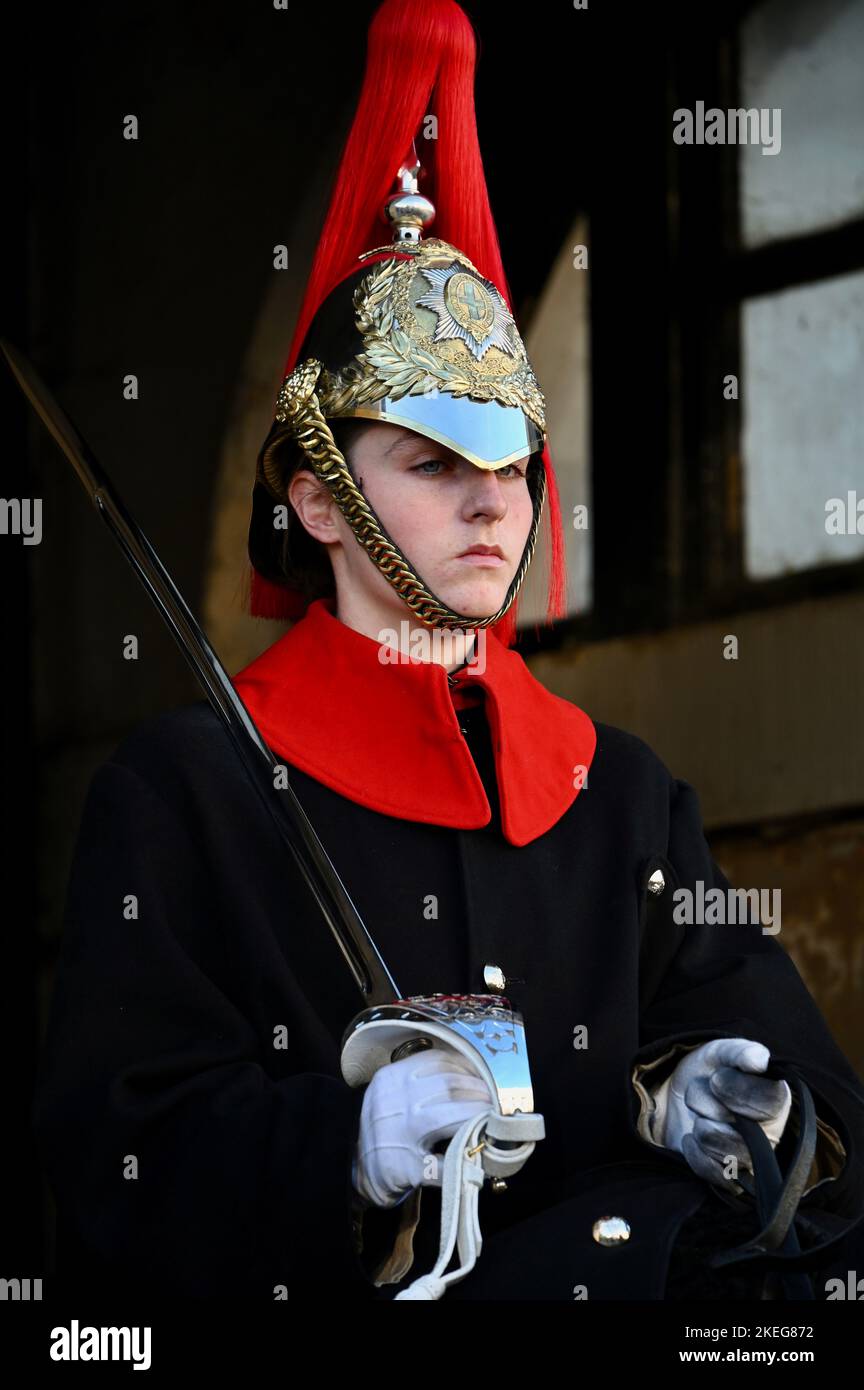 Female Life Guard, Horse Guards Parade, Whitehall, London. UK Stock
