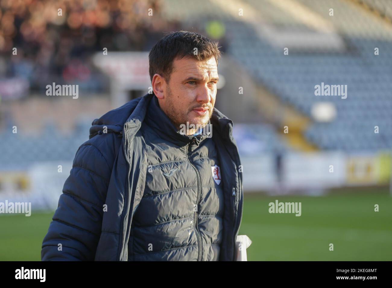 Dundee, Scotland, UK. 12th November 2022;  Dens Park, Dundee, Scotland: Scottish Championship football, Dundee versus Raith Rovers; Raith Rovers manager Ian Murray arrives pichside Credit: Action Plus Sports Images/Alamy Live News Stock Photo