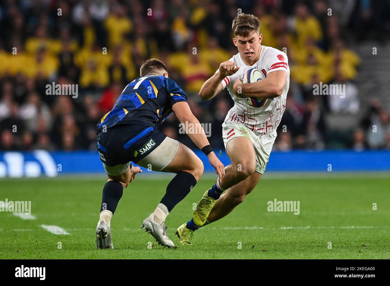 Guy Porter of England makes a break during the Autumn internationals