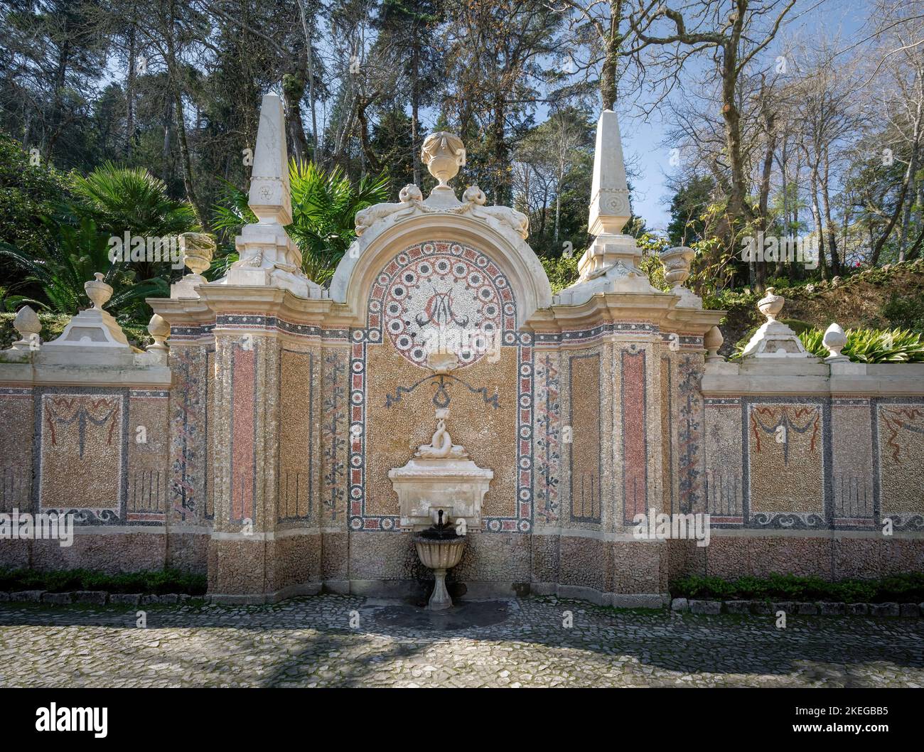 Fountain of Abundance at Quinta da Regaleira - Sintra, Portugal Stock Photo