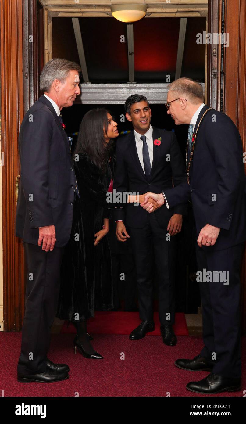 Prime Minister Rishi Sunak and his wife Akshata Murthy arrive for the annual Royal British Legion Festival of Remembrance at the Royal Albert Hall in London. Picture date: Saturday November 12, 2022. Stock Photo