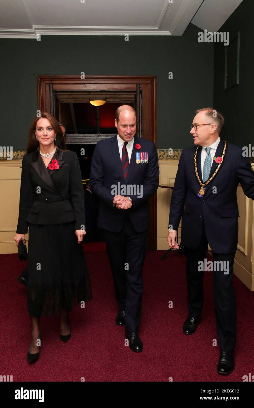 The Prince and Princess of Wales arrive for the annual Royal British Legion Festival of Remembrance at the Royal Albert Hall in London. Picture date: Saturday November 12, 2022. Stock Photo