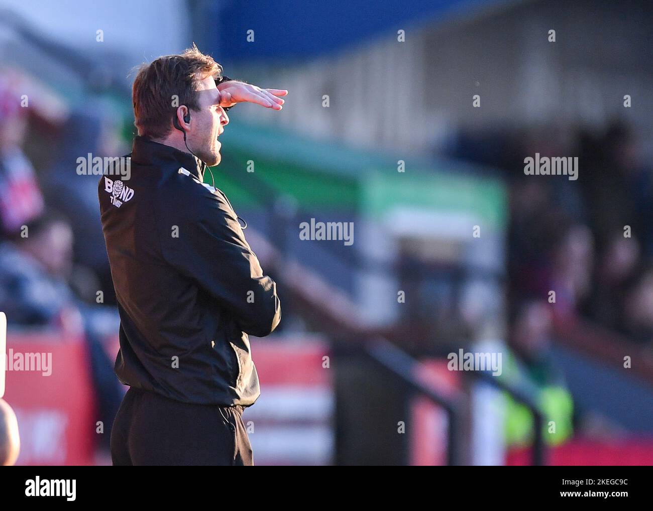 Lincoln, UK. 12th Nov, 2022. Plymouth Argyle Assistant Manager Mark Hughes during the Sky Bet League 1 match Lincoln City vs Plymouth Argyle at Gelder Group Sincil Bank Stadium, Lincoln, United Kingdom, 12th November 2022 (Photo by Stanley Kasala/News Images) in Lincoln, United Kingdom on 11/12/2022. (Photo by Stanley Kasala/News Images/Sipa USA) Credit: Sipa USA/Alamy Live News Stock Photo
