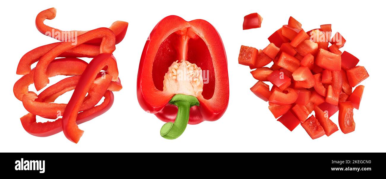 red sweet bell pepper isolated on white background Stock Photo - Alamy