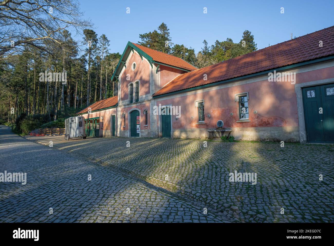 Stables of Pena Farm at Pena Palace Park - Sintra, Portugal Stock Photo