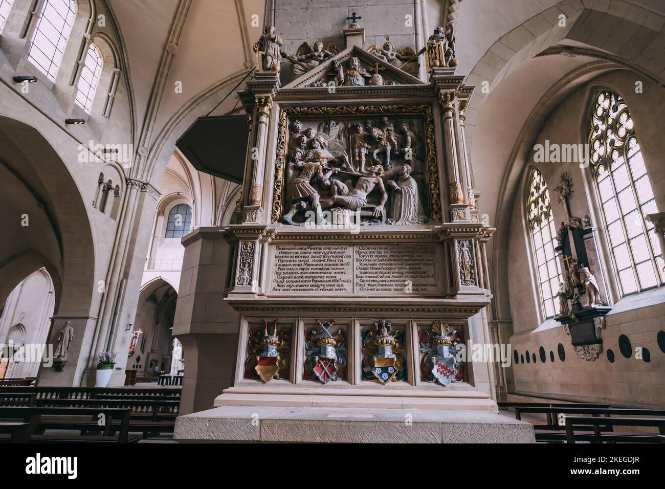 25 July 2022, Munster, Germany: Famous Saint Paulus Dom Cathedral interior view. Sightseeing and tourism in North Rhein Westphalia and Muenster Stock Photo