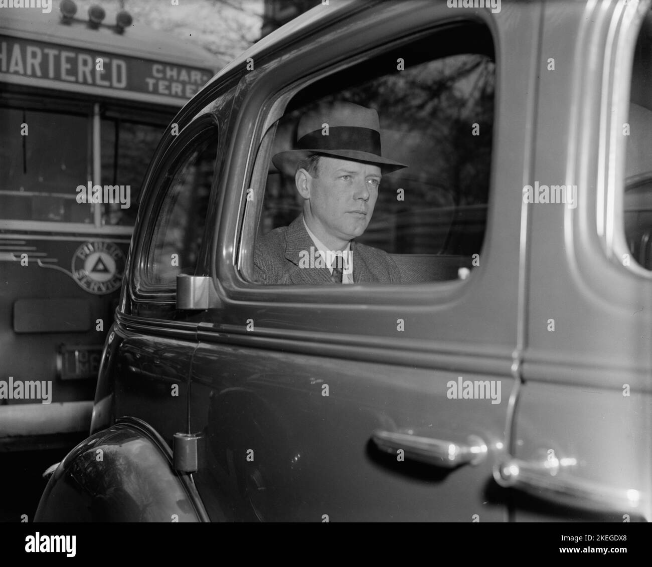 Lindbergh arrives at White House. Washington, D.C., April 20. Col. Charles A. Lindbergh, was called to active duty at the War Department - WWII 1939 Stock Photo