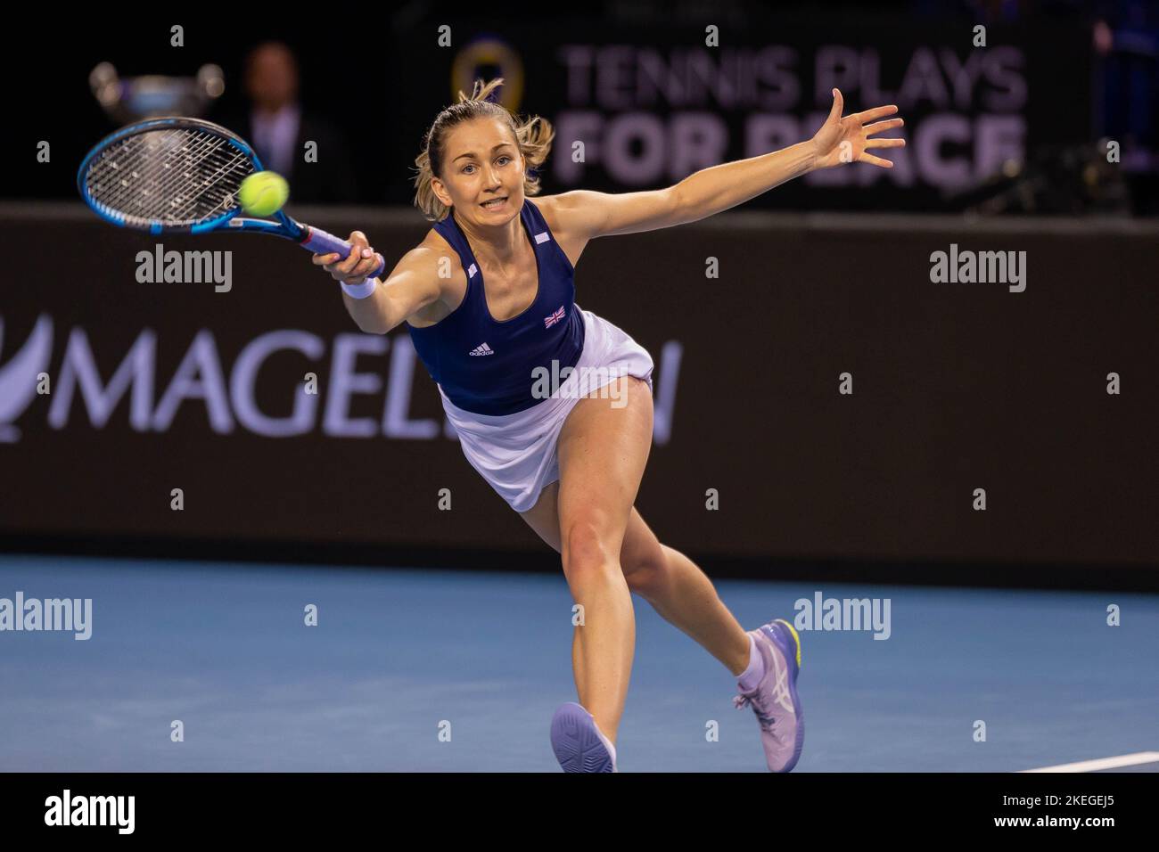 Glasgow, Scotland 12th November 2022.  Storm Sanders and Samantha Stosur of Australia beat Alicia Barnett and Olivia Nicholls of Team GB to reach the Stock Photo