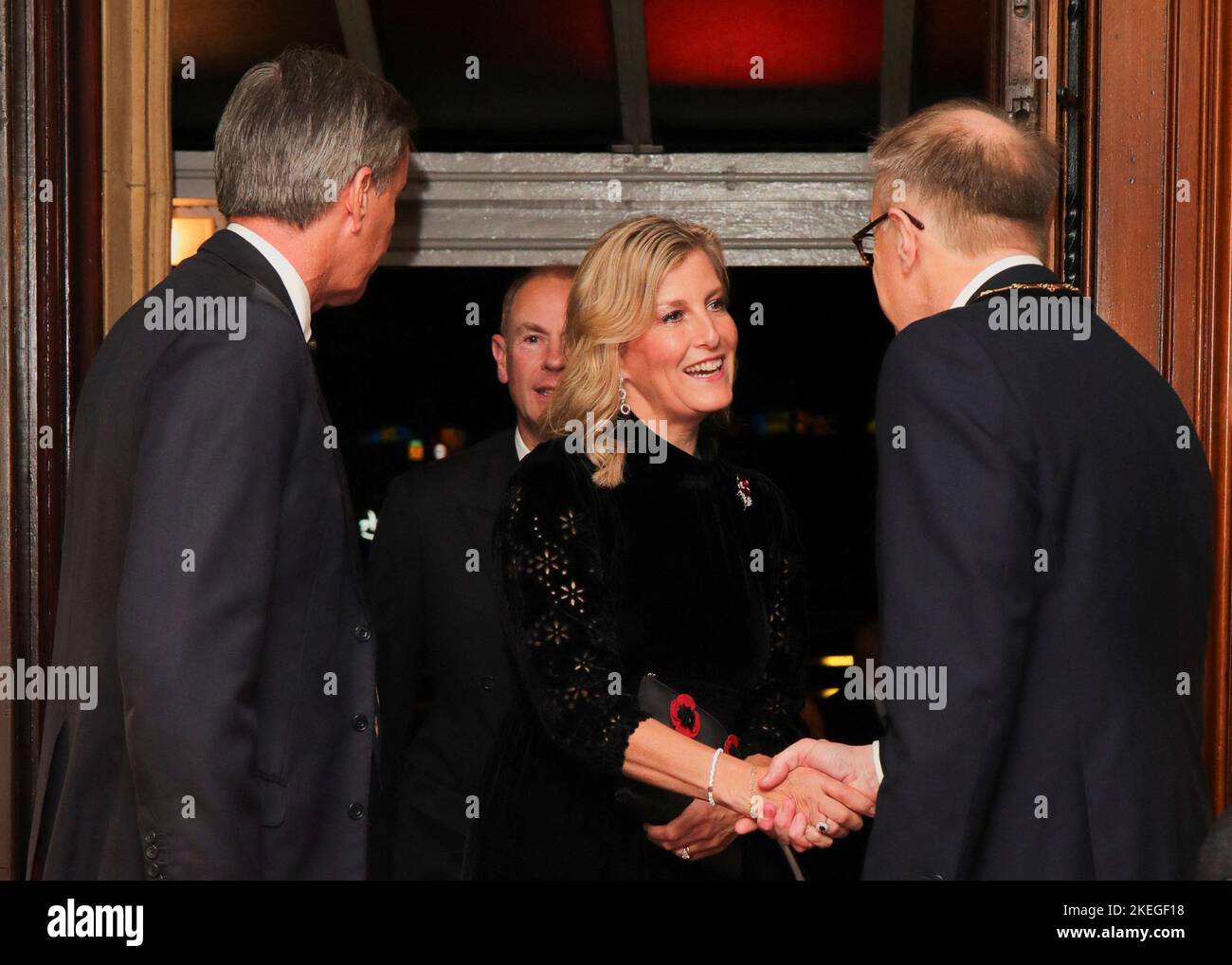The Earl and Countess of Wessex arrive for the annual Royal British Legion Festival of Remembrance at the Royal Albert Hall in London. Picture date: Saturday November 12, 2022. Stock Photo