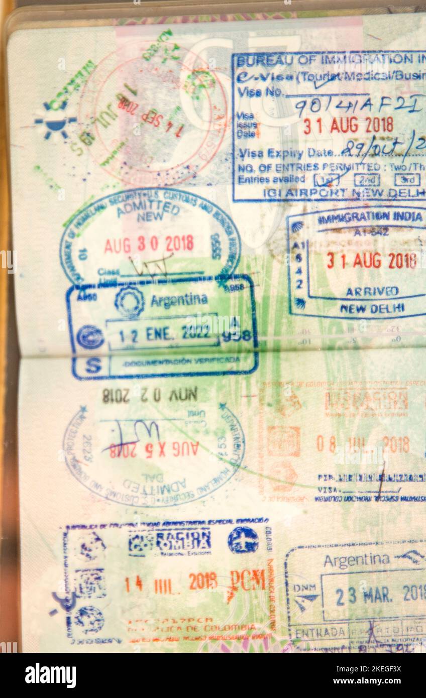 Passport stamps Stock Photo