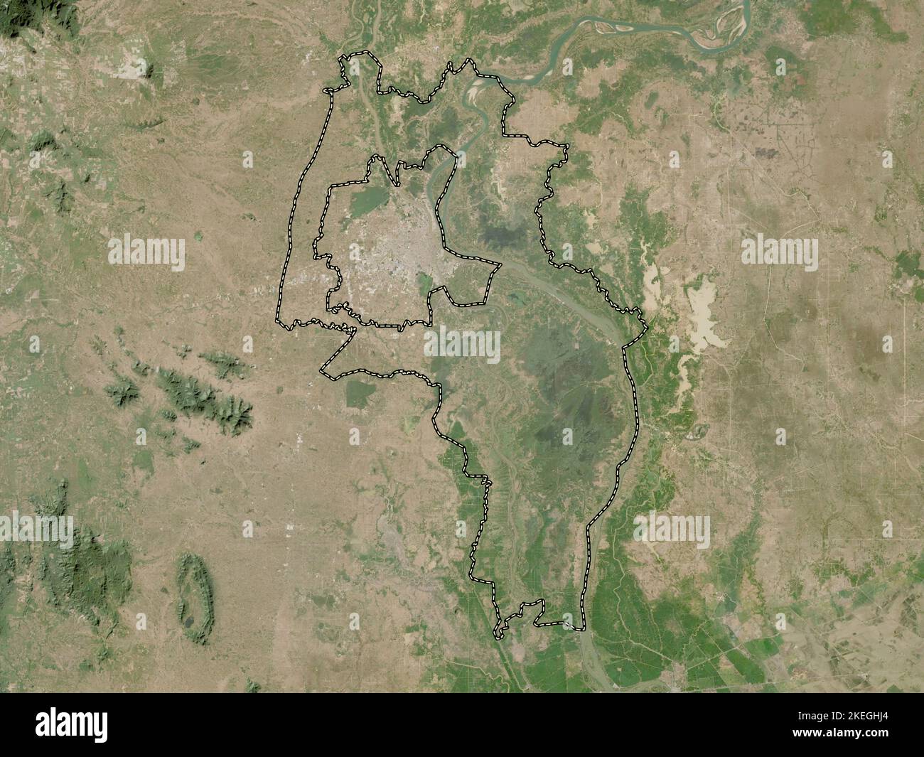 Kandal Province Of Cambodia Low Resolution Satellite Map Stock Photo