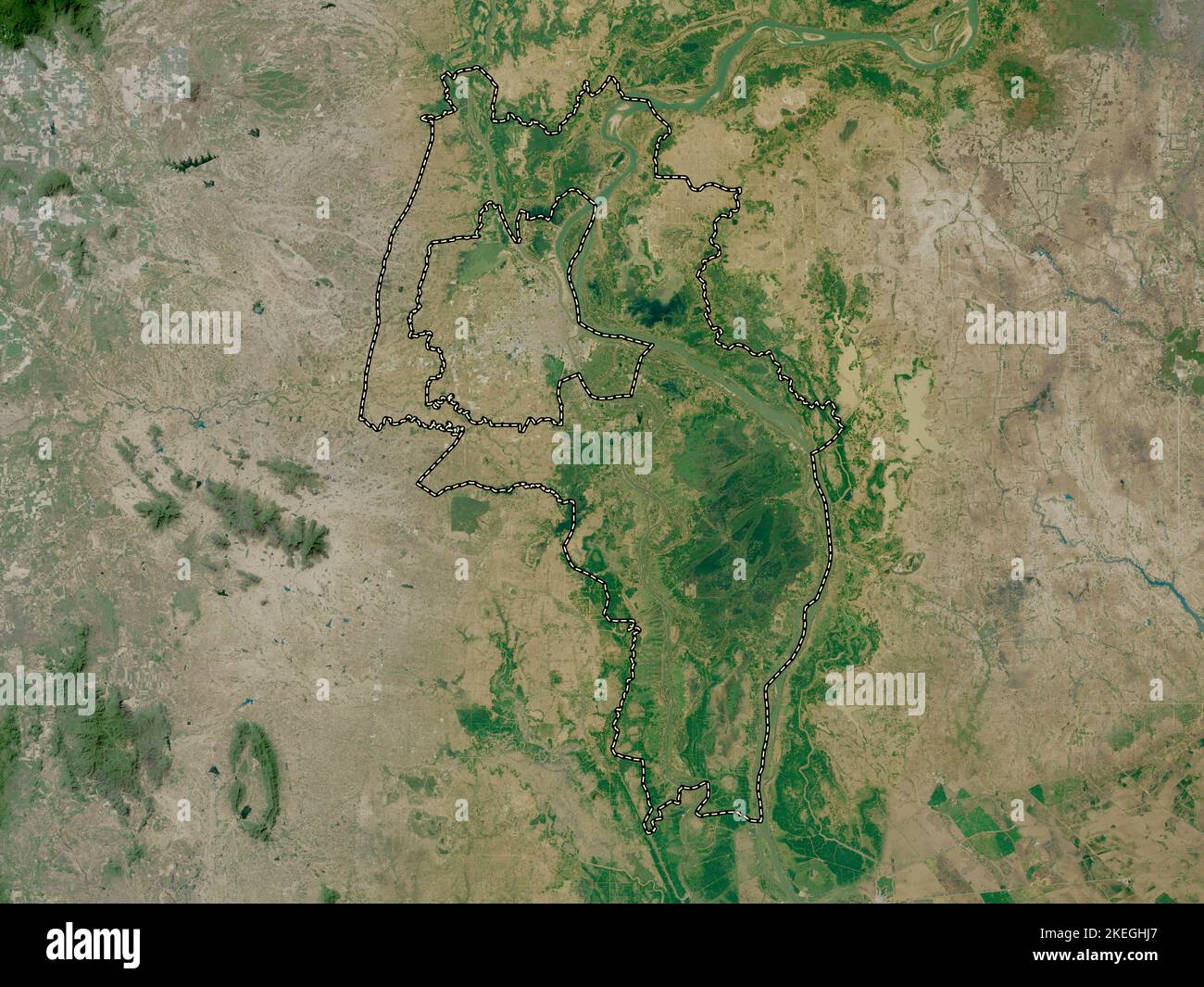 Kandal, province of Cambodia. High resolution satellite map Stock Photo ...