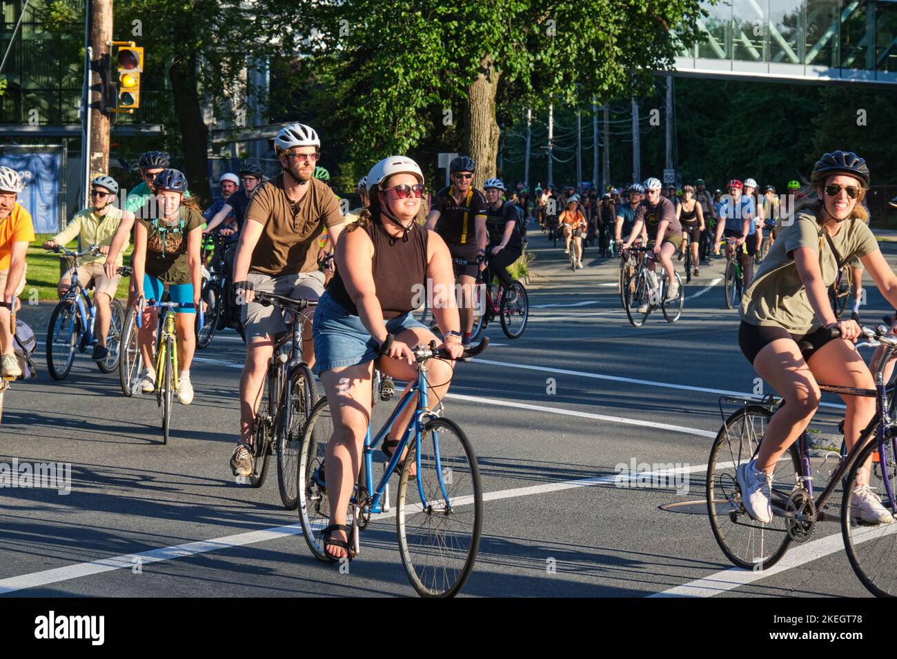 Bike safety awareness ride through streets of Halifax Stock Photo - Alamy