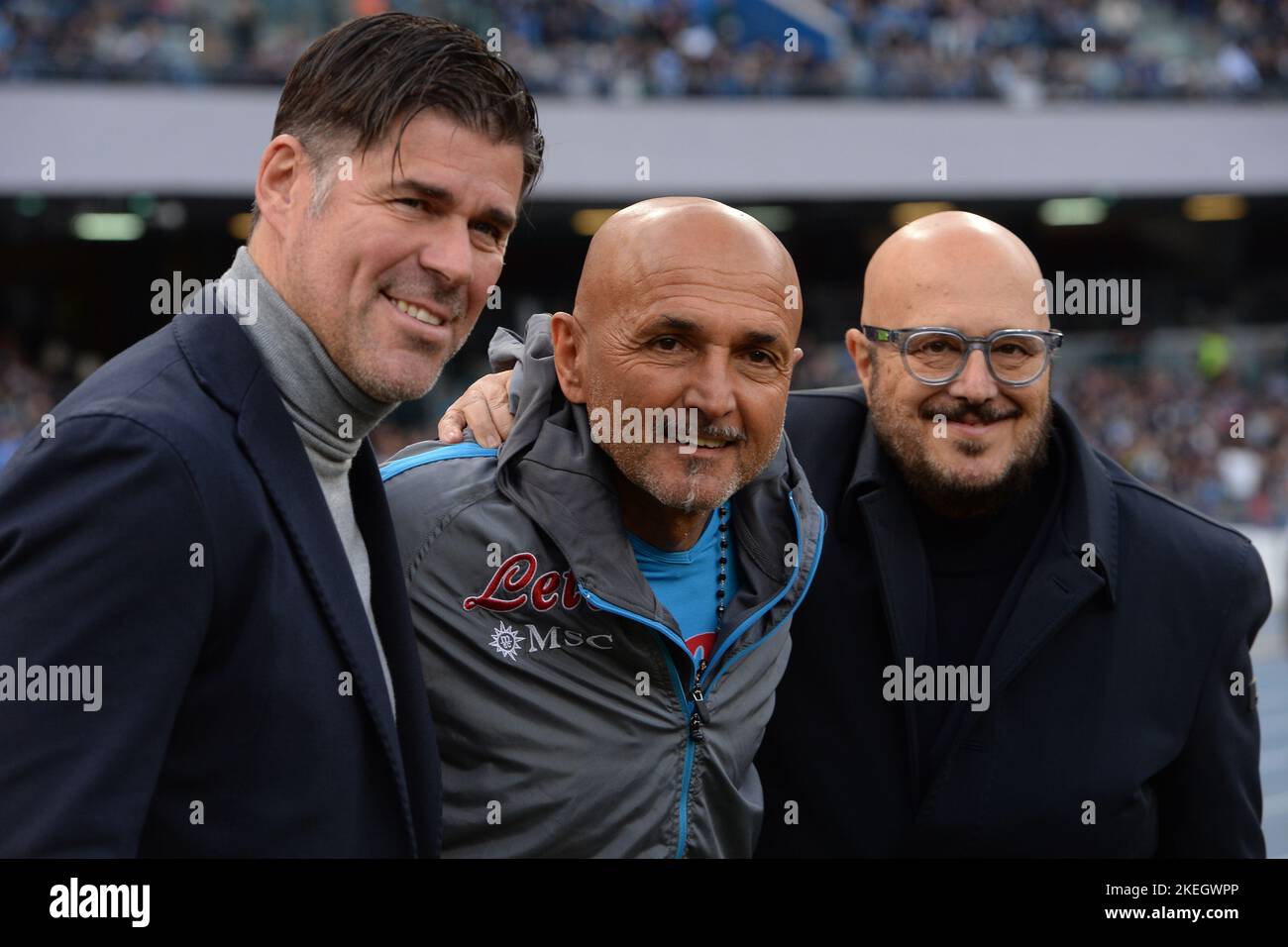 Naples, Italy. 12th Nov, 2022. Luciano Spalletti Manager of SSC Napoli and Andrea Sottil Coah of Udinese Calcio and Pier Paolo Marino during the Serie A match between SSC Napoli v Udinese Calcio at Diego Armando Maradona Stadium Credit: Live Media Publishing Group/Alamy Live News Stock Photo